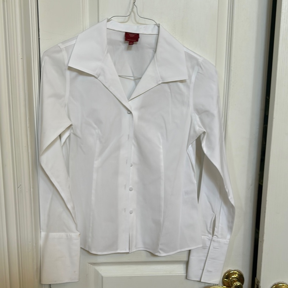Talbots White Button-Up Shirt